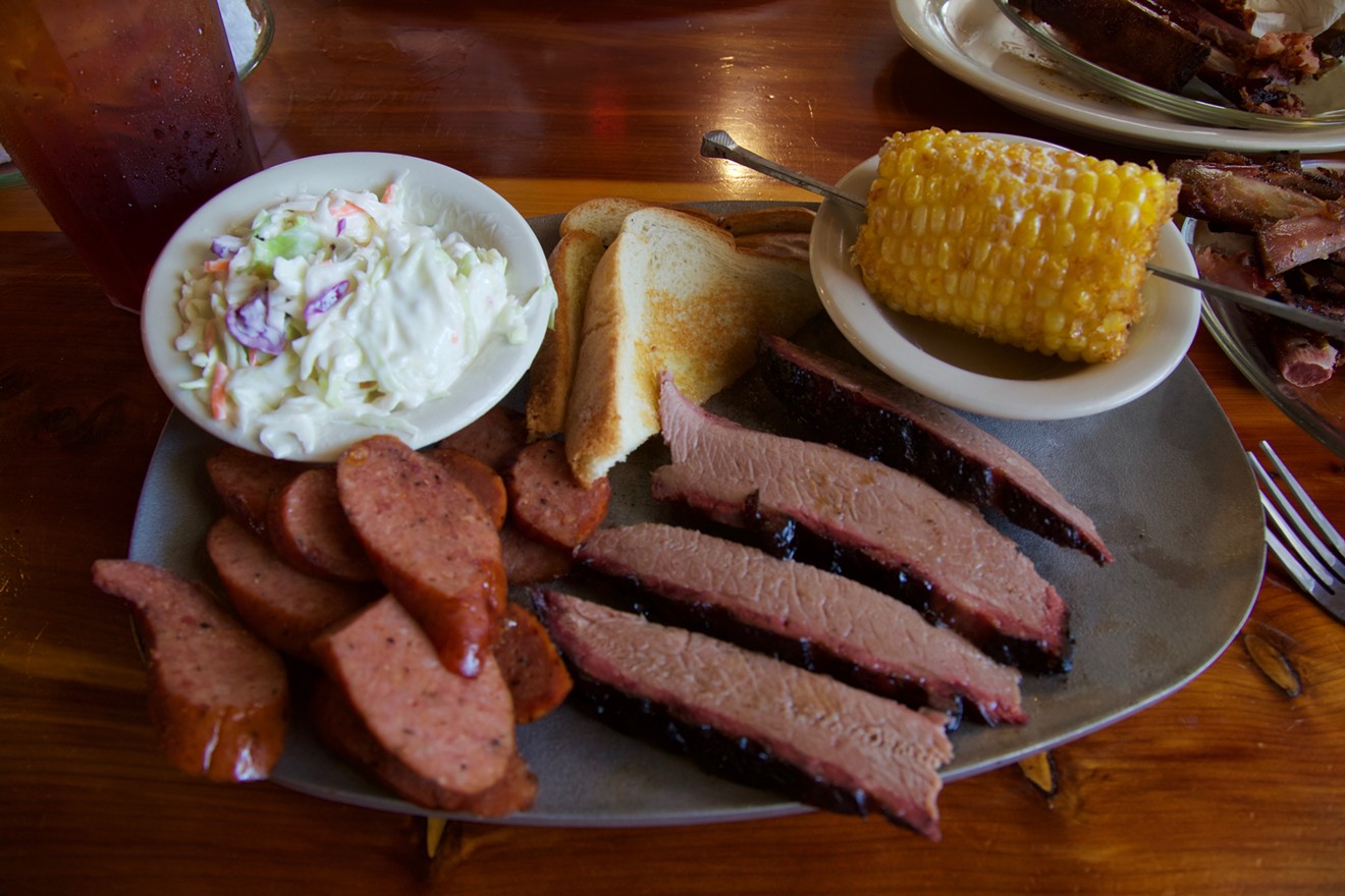 Clark's sausage and slaw aren't too shabby, but the brisket is not how we remember it.