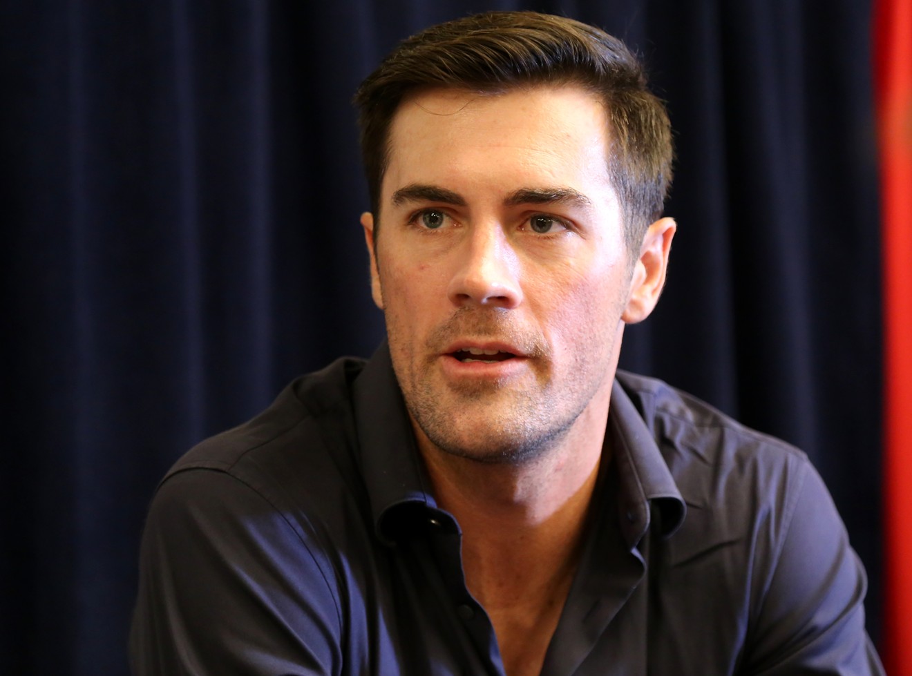 Cole Hamels spoke with reporters before the 2016 All-Star game.