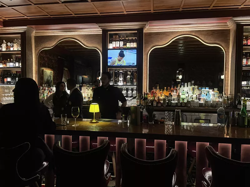 Image: the bar at the Columbian Country Club in Dallas