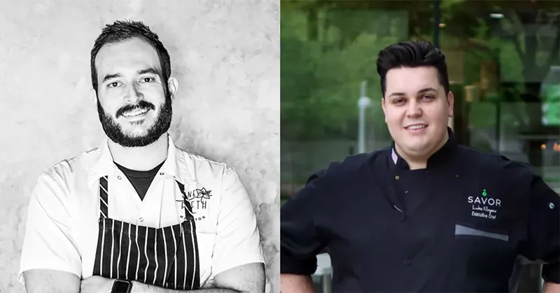 Image: Chefs Matt Staph of Houston (left) and LukeRogers of Dallas will compete in this year's Iron Fork.