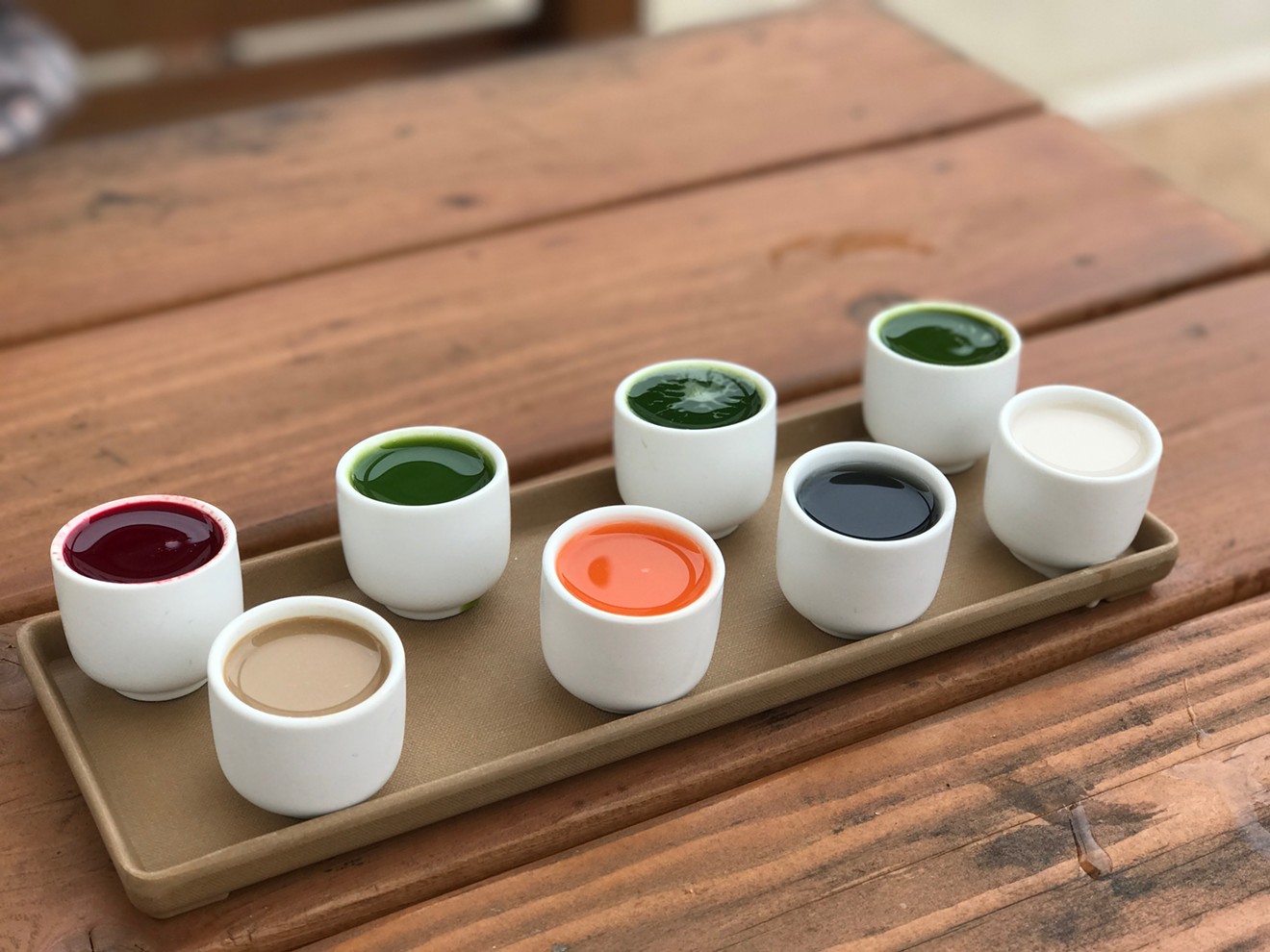 Local Press + Brew in Oak Cliff launched in 2015 as a health-conscious juice and coffee bar and now, two years later, is opening two new locations and selling juices wholesale to cafes around DFW. You can sample its offerings in a juice flight.