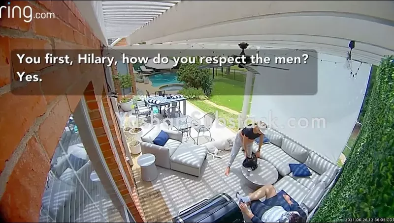 Image: Steven Crowder berates his then-pregnant wife Hilary at their home in a recorded Ring video sent to journalist Yashar Ali.