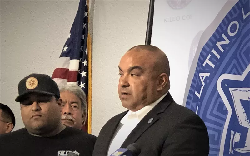 Image: Dallas police Sgt. George Aranda, president of the Dallas chapter of the National Latino Law Enforcement Organization, called for police Chief Renee Hall to step down or be fired.