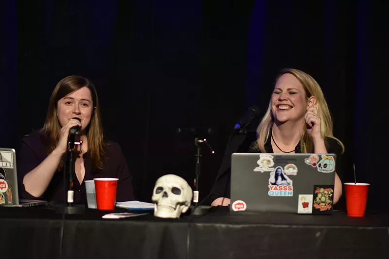 Image: Heather McKinney (left) and Christie Wallace (right) are the two hosts of Sinisterhood.