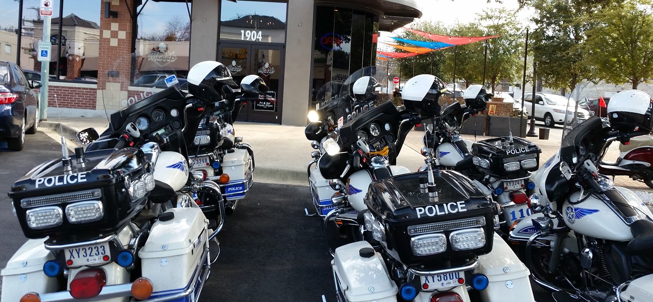 A couple of Dallas Police motorcycles.