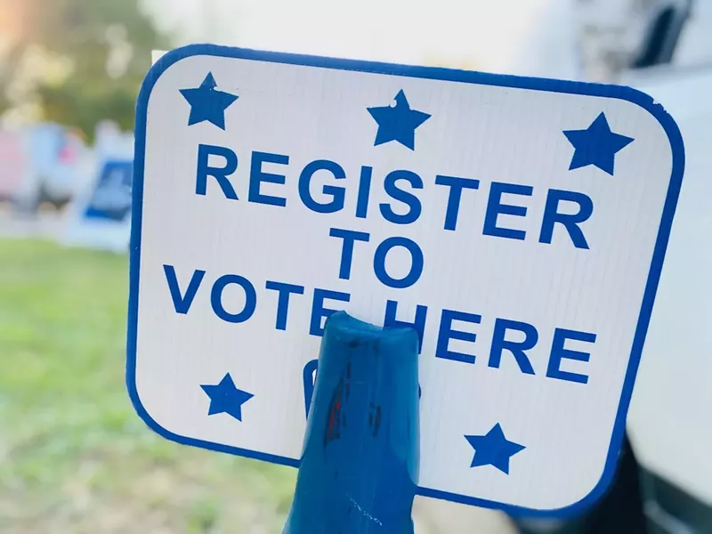 Image: The Dallas County Elections Department held a registration drive-thru.