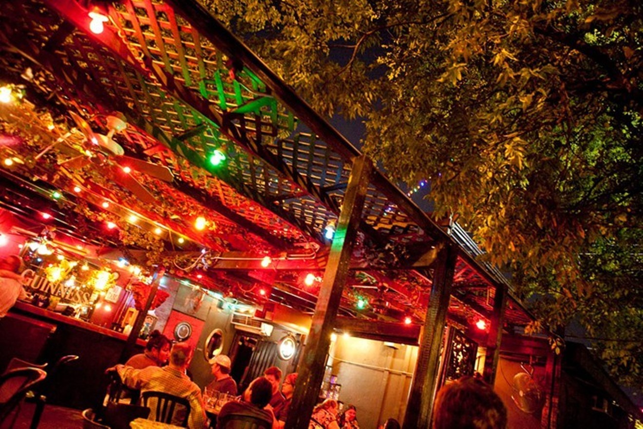 The once-busy patio of The Grapevine Bar