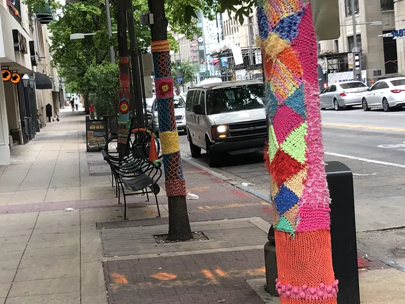 Image: Dallas Yarn Bombers drop joy all over downtown Dallas.