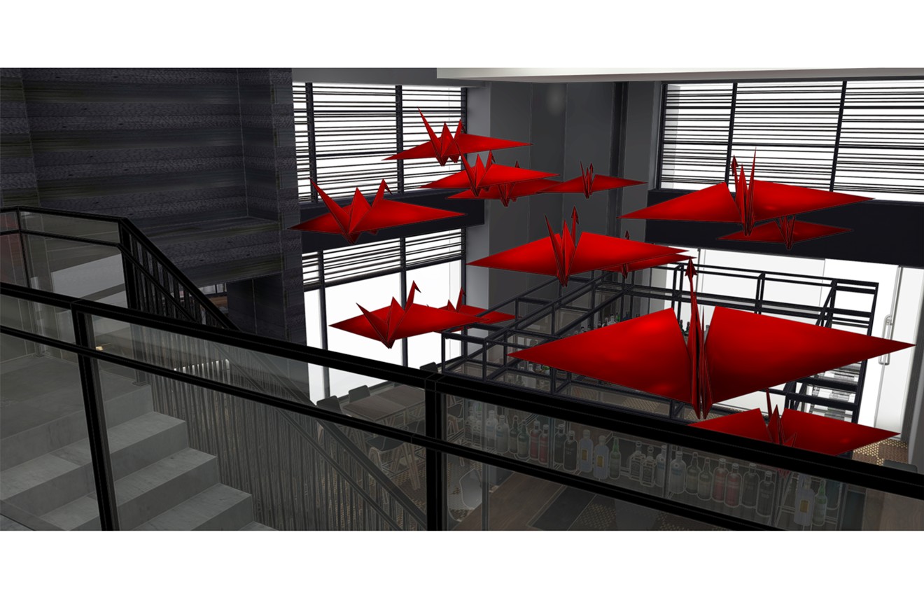Renderings show the interior at Imoto, Tracy and Kent Rathbun's forthcoming Victory Park pan-Asian restaurant.