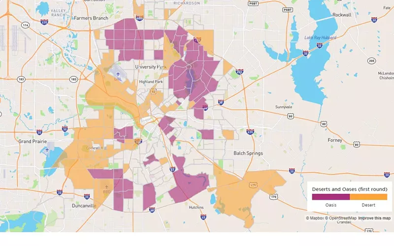 Image: Dallas’ voting deserts and oases.