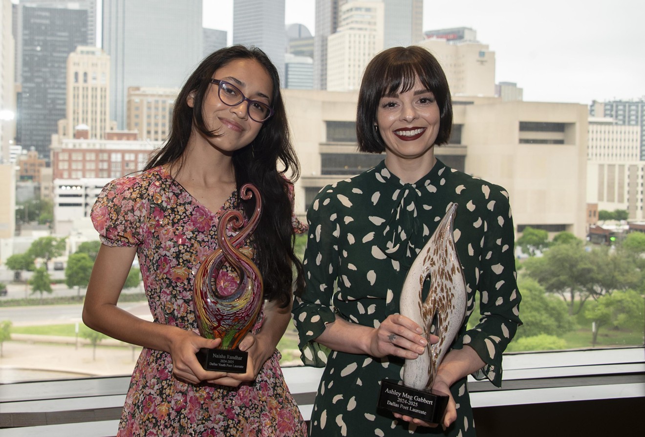 Dr. Mag Gabbert (right) is the new poet laureate for the city of Dallas. Naisha Randhar was named Youth Poet Laureate.
