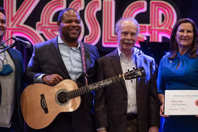 Image: Mayor Eric Johnson was at The Kessler on Wednesday morning to receive the official certification naming Dallas a "Music-Friendly City."