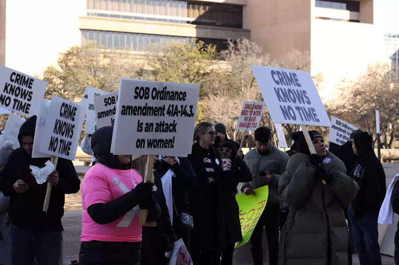 Image: People turned out to City Hall in 2022 to protest the new hours of operation for sexually oriented businesses.