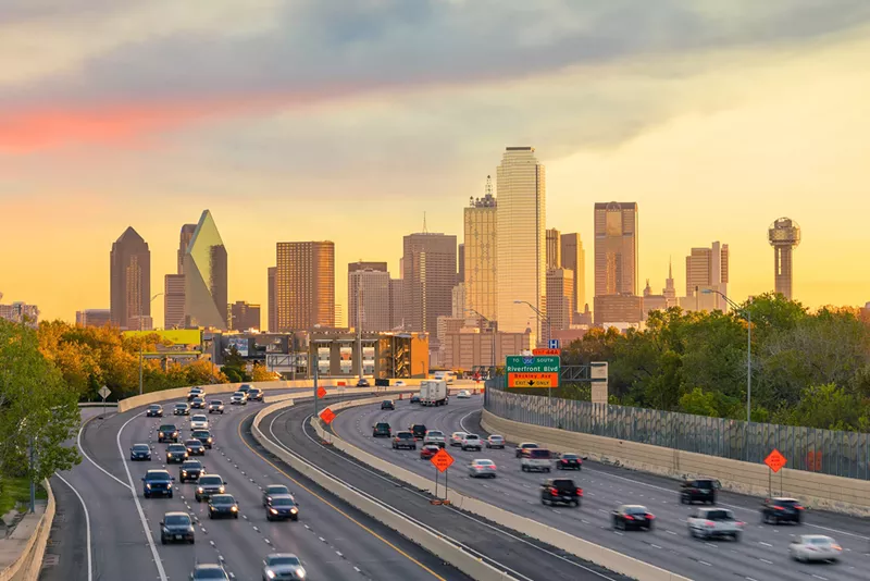 Image: Almost all of Dallas is sinking, and 70% of it sinks more than three millimeters per year.