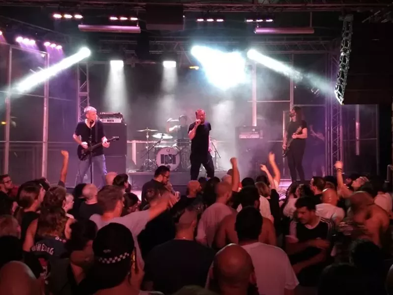 Image: Black Flag playing at Gas Monkey Bar 'n' Grill in 2019.