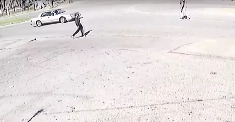 Image: Police say the man on the left is Hakeem Griffin-White, just before he shot Drekeiston Alex.