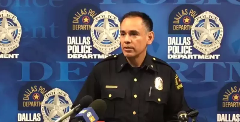 Image: Assistant Chief Thomas Castro spoke at Dallas police headquarters Wednesday.