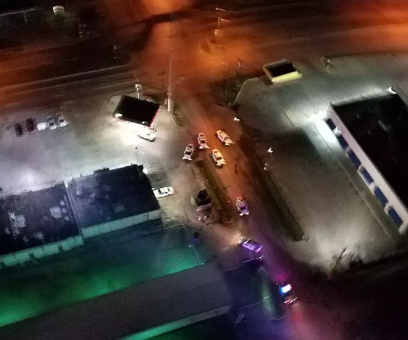Image: The response to a shooting call from a Dallas Police helicopter.