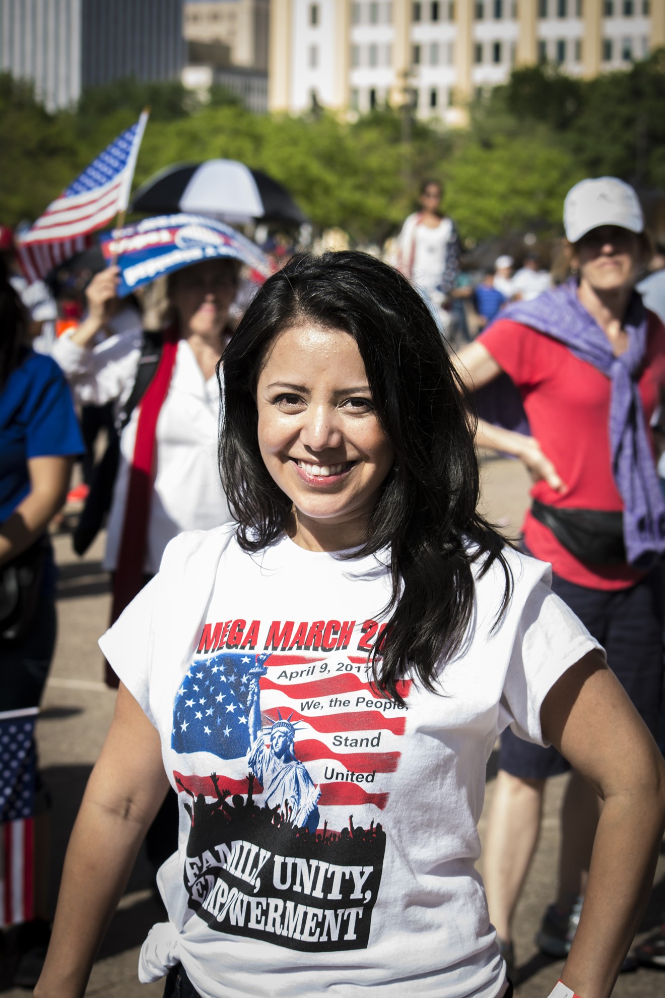 State Rep. Victoria Neave attended the Dallas Mega March in April.