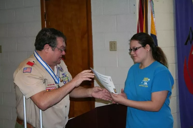 Image: Autumn Cragle becomes a den leader at 16.