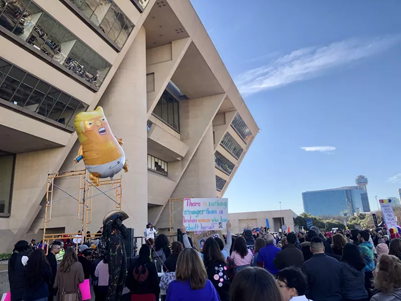Image: Thousands of people marched through downtown Dallas on Sunday afternoon as part of the fourth annual Women's March.