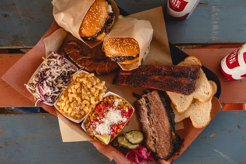 Image: A spread of Dayne's Craft Barbecue, which you can get starting this Friday in the Westland neighborhood of Fort Worth.