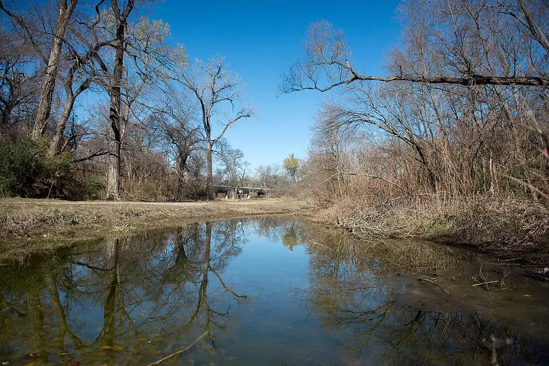 Image: The nameless creek is sluggish and only comes to life to flow during heavy rains.