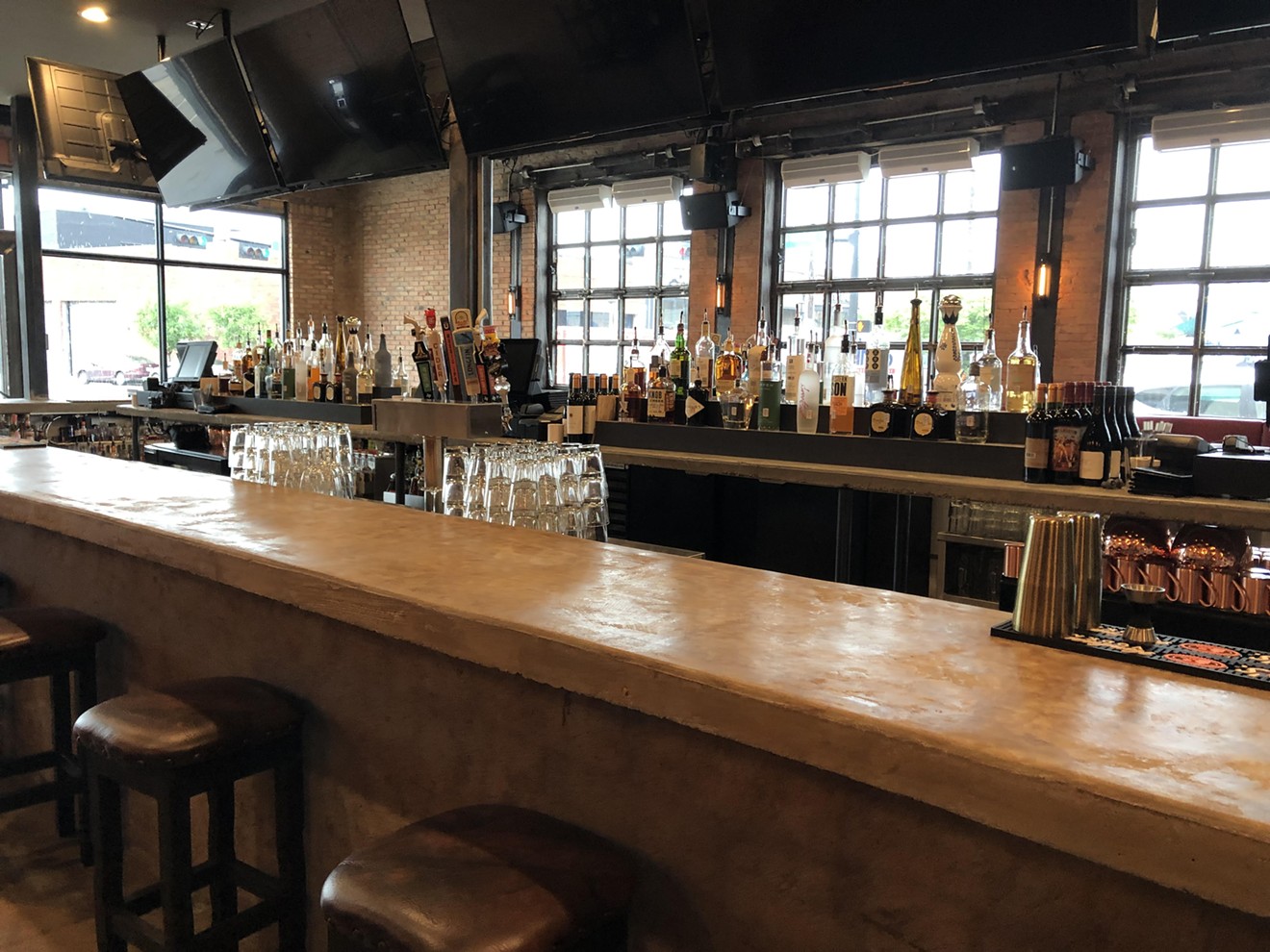 The bar at Off the Cuff, now open on Elm Street in Deep Ellum