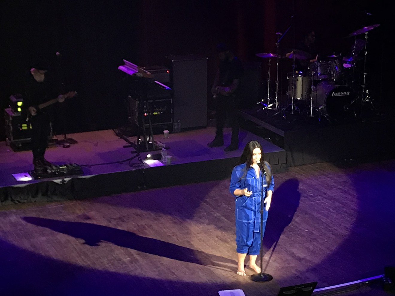 Demi Lovato stopped her show about three songs in and took off her shoes. She performed the rest of the set barefoot.