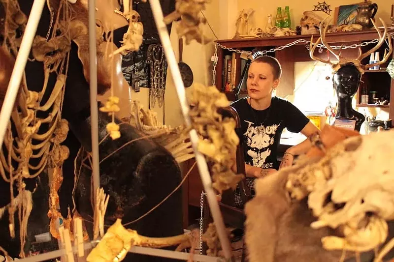 Image: Wisconsin-born horror artist Andrea Christensen has been collecting bones since she was 6.