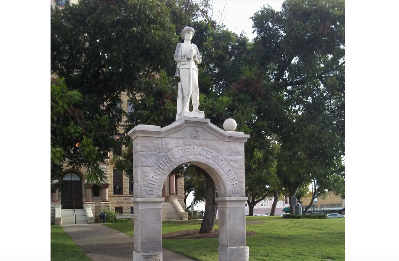The Confederate memorial in Denton.
