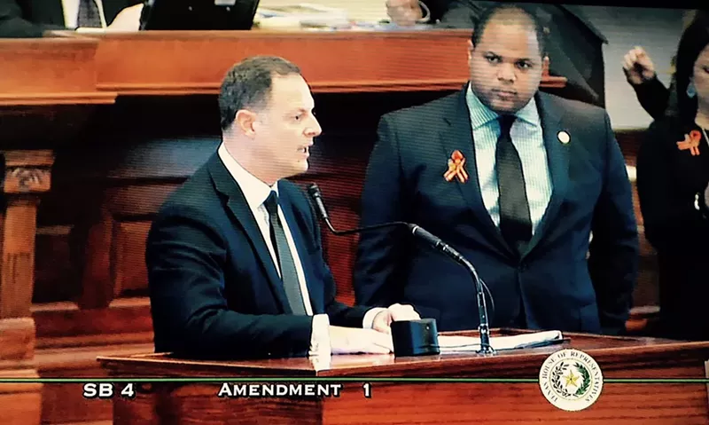 Image: Dallas state Representatives Rafael Anchia (left) and Eric Johnson.