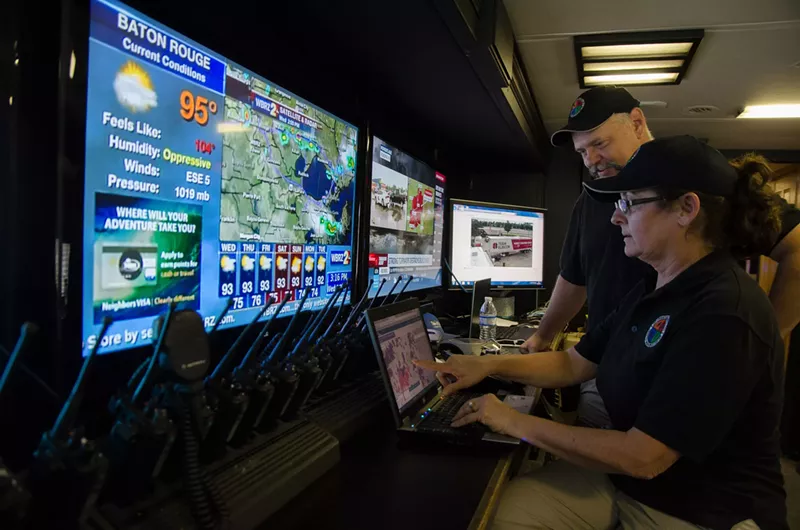 Image: Joe and Debbie Hillis mapped out damaged homes during the 2016 floods in Louisiana from their Information Technology Disaster Resource Center.