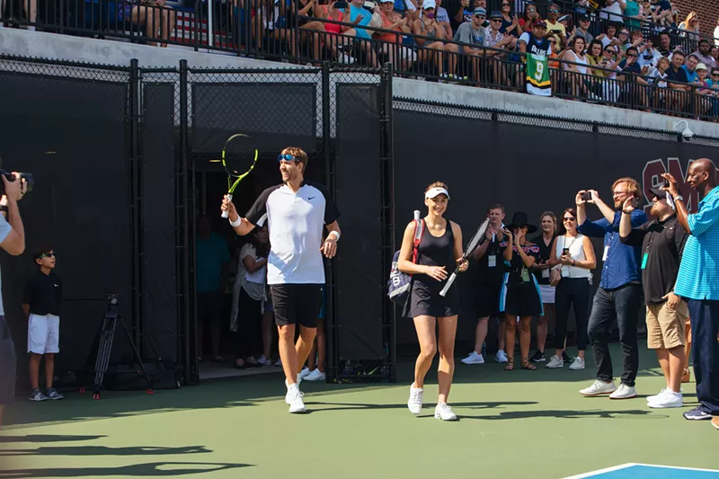 Image: Dirk Nowitzki is better known for his basketball skills, but his performance on the tennis court this weekend was far from embarrassing.