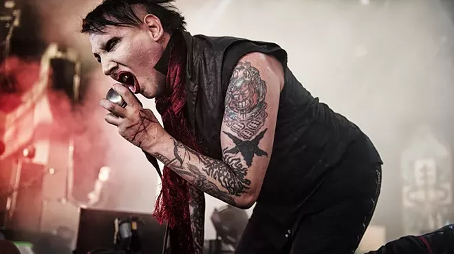 Marilyn Manson performing onstage in Dallas.