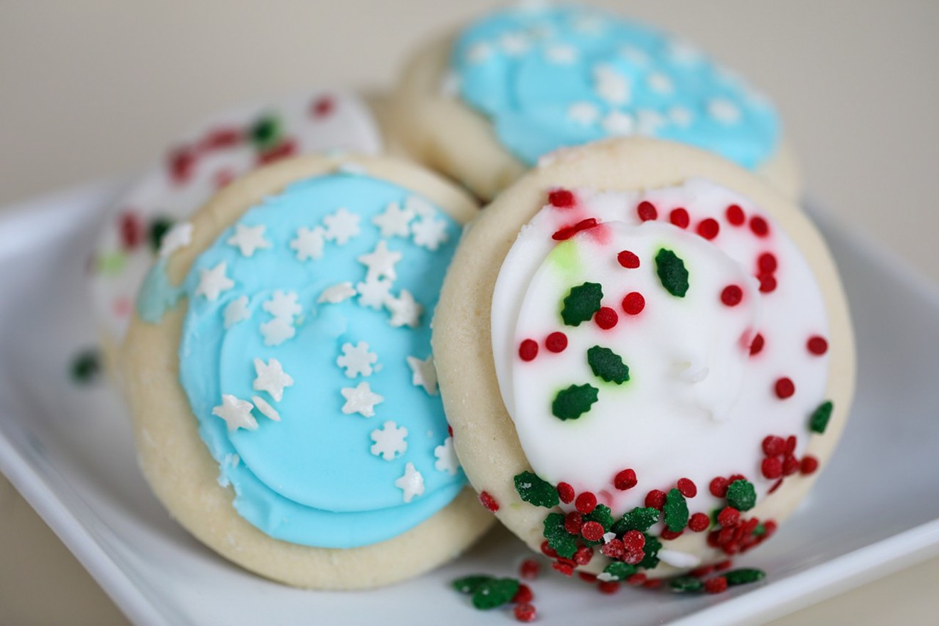 Frosted sugar cookies, made from the hands of marshmallow people