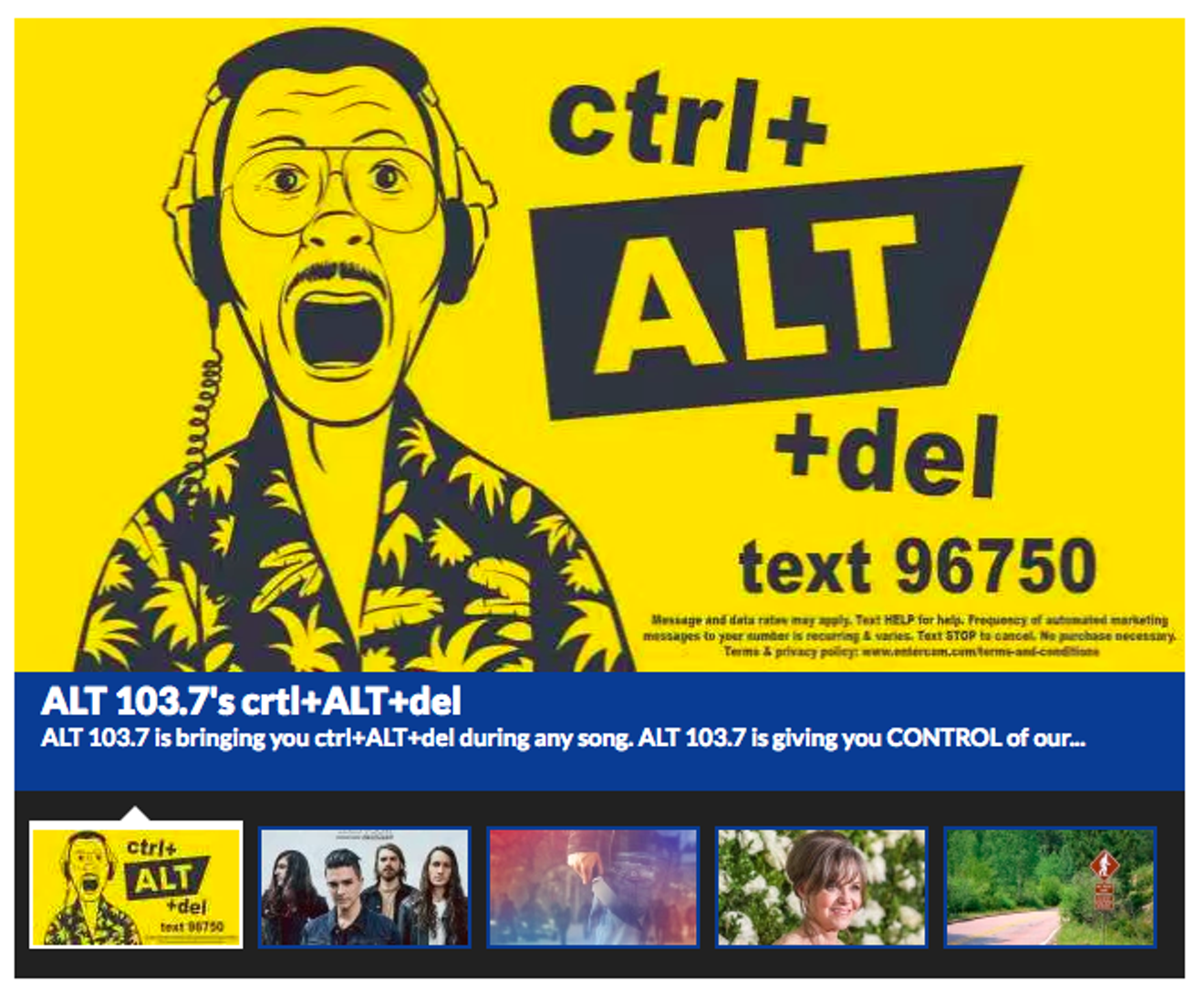 You can now text your favorite kind-of-alt radio station and say if you like or dislike the music.