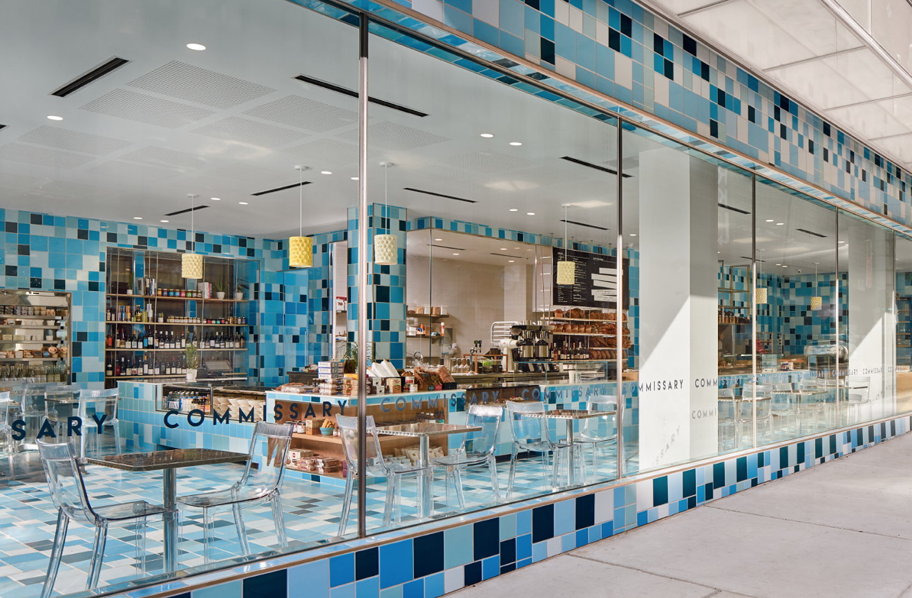 Artist Jorge Pardo used 27,857 ceramic tiles to give Commissary an eye-popping interior and exterior.