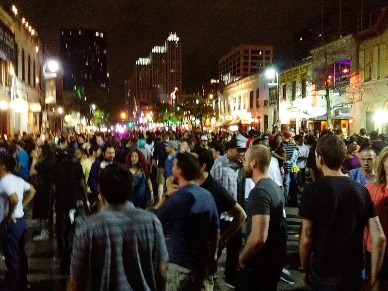 Image: Fans on the street at SXSW in Austin.