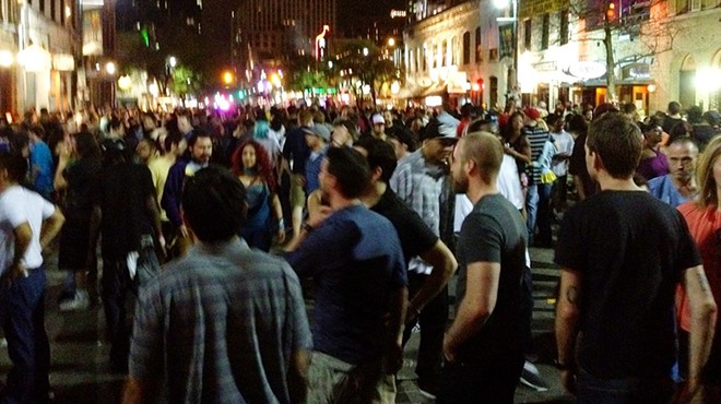 Fans on the street at SXSW in Austin.