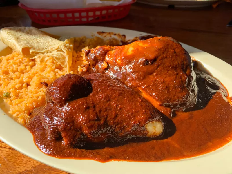 Image: Chicken mole at El Pueblo on Jefferson Boulevard in North Oak Cliff.