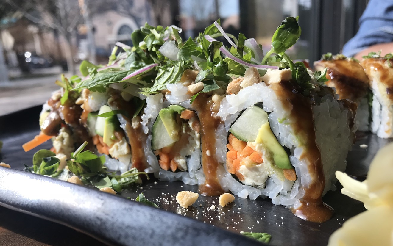 Blue Sushi Sake's Thai Hippie Roll is veggie-packed and a deal at $9.