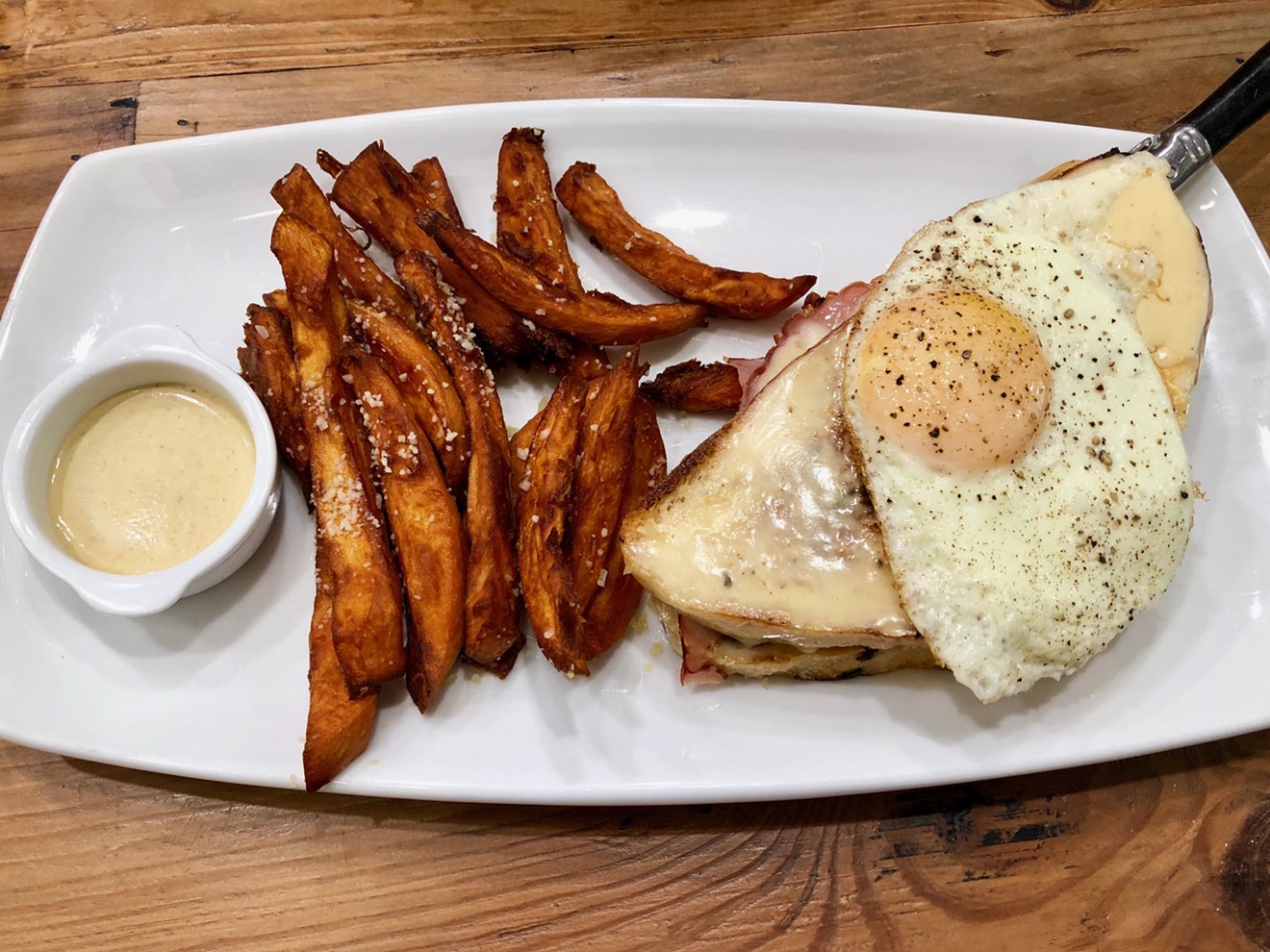 The croque madame at Edith's French Bistro