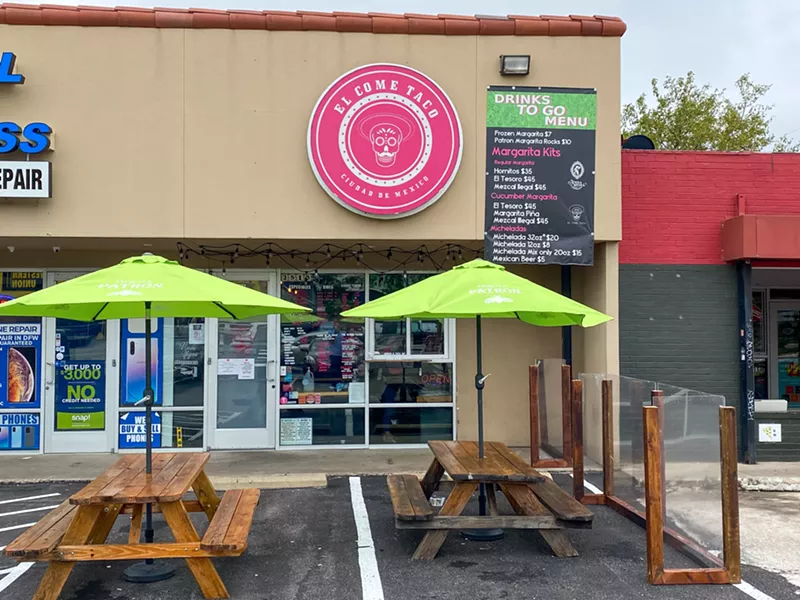 Image: El Come now has patio space on its parking lot.