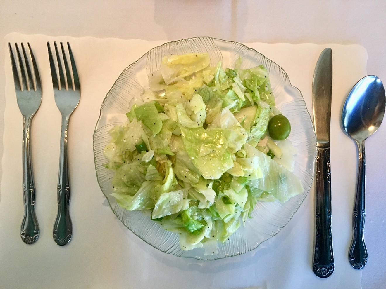 The green salad that you know at Prego Pasta House.