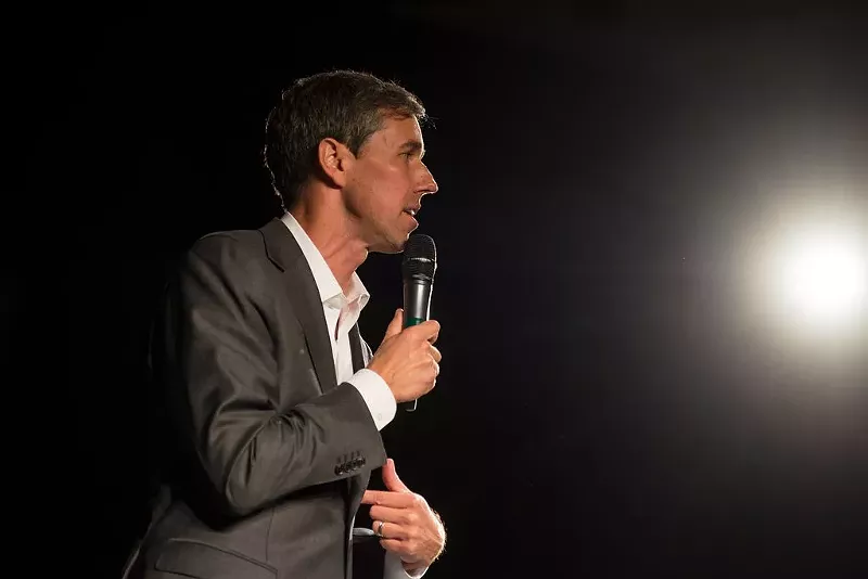 Image: Beto O'Rourke at a campaign stop in Dallas in April.