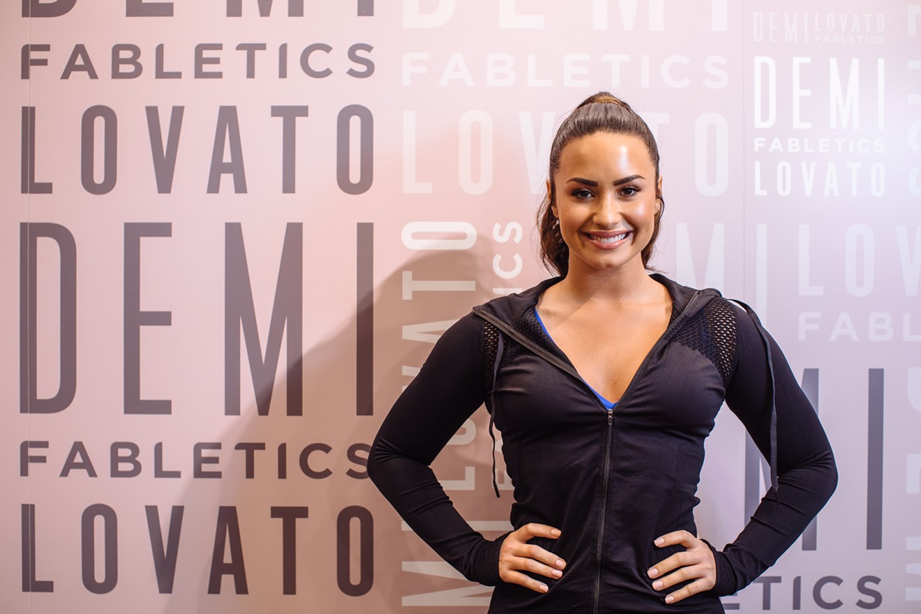 Demi Lovato in one of her designs for Fabletics.