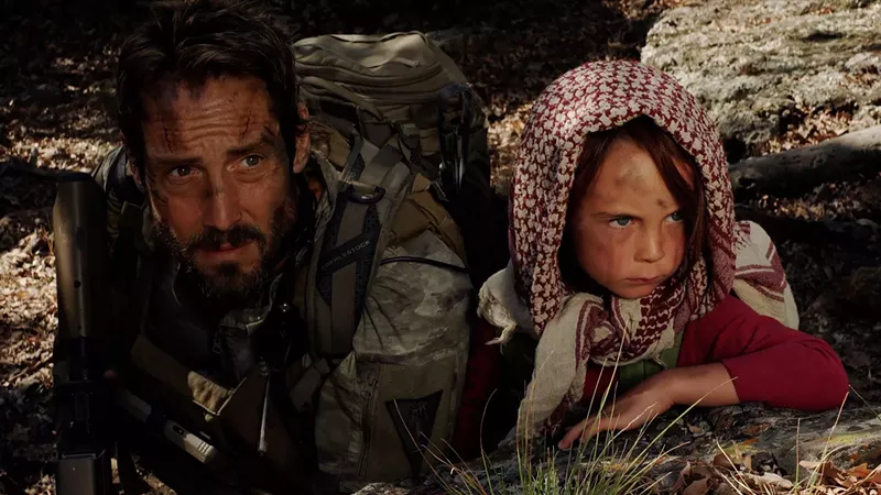Image: Johnny Strong and Athena Durner star in Warhorse One. Strong's filmmaking debut will be released on July 4.