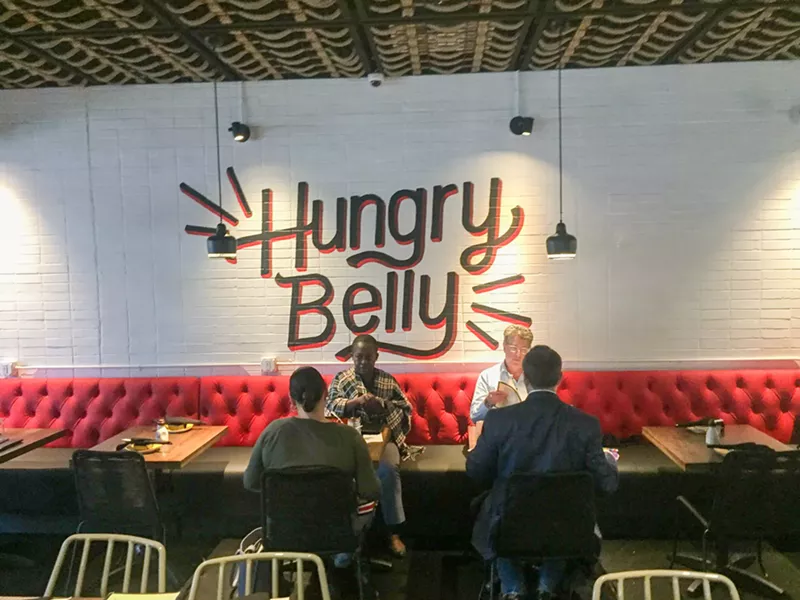 Image: The sushi station overlooks the cozy dining room at Hungry Belly.