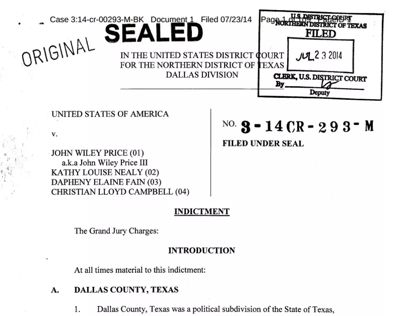 Image: The indictment itself, all 107 pages of it, was the star of the opening day of the corruption trial of John Wiley Price.